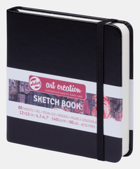Sketchbook Talens Art Creation Black 12 x 12 cm, 140 g, 80 fogli, copertina rigida
