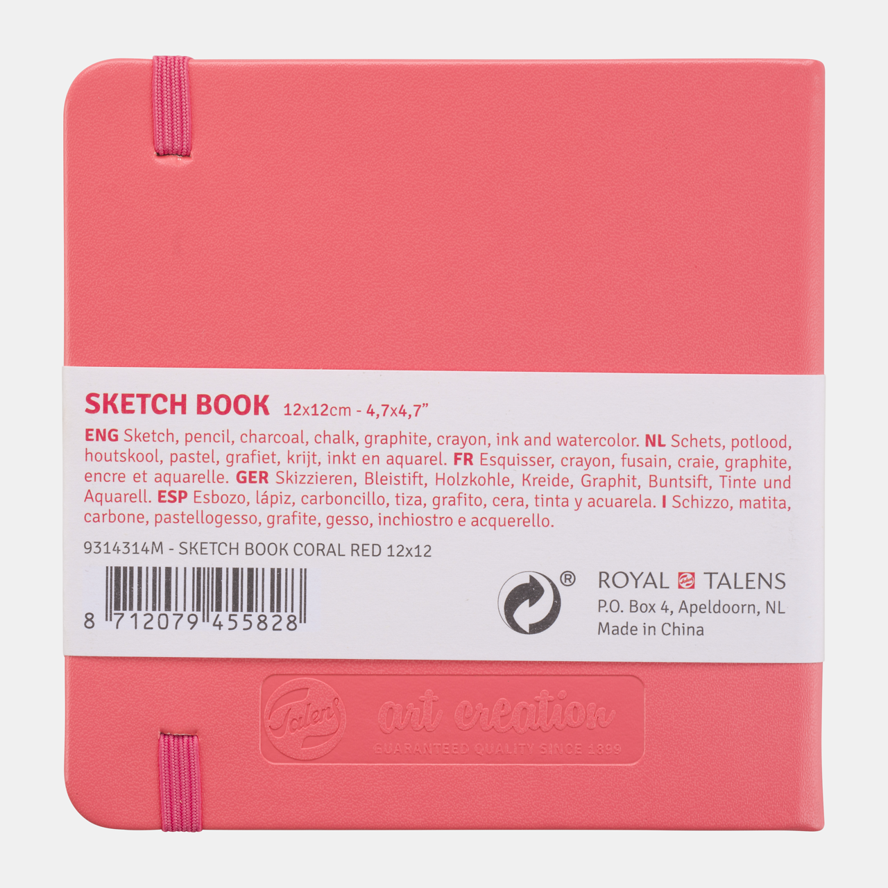 Sketchbook Talens Art Creation Coral 12 x 12 cm, 140 g, 80 fogli, copertina rigida