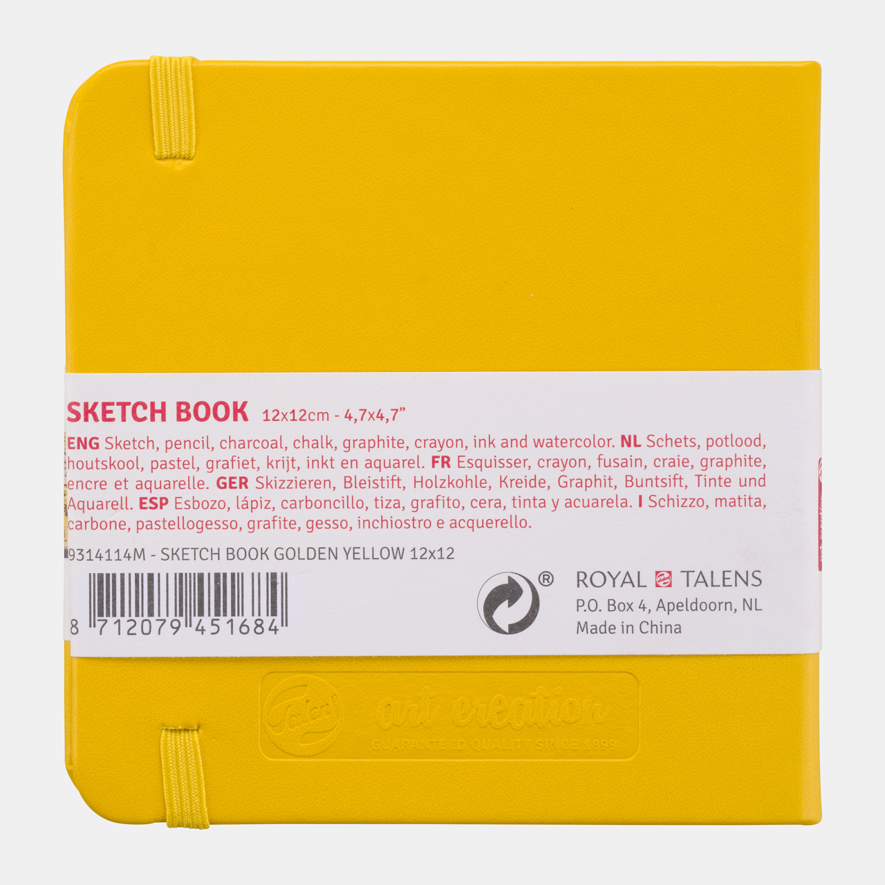 Sketchbook Talens Art Creation Golden Yellow 12 x 12 cm, 140 g/m², 80 fogli