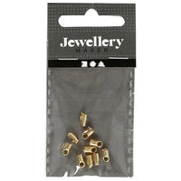 Tappi terminali per gioielli in oro con occhiello, 3 mm, 10 pz.