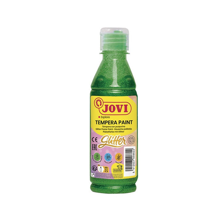Tempera liquida glitterata JOVI 250 ml – Verde