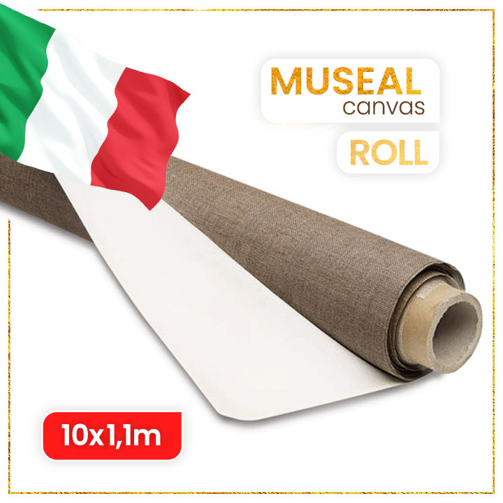Tela di lino per pittura MUSEAL in rotolo da 10 metri - varie larghezze