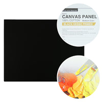 Tela nera preparata su cartone Phoenix 3 mm, 40x50 cm, set da 5