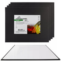 Tela nera preparata su cartone Phoenix 3 mm, 40x50 cm, set da 5
