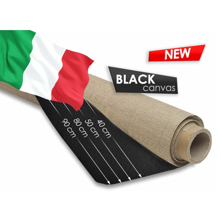 Tela per pittura in rotolo nera | sceglie larghezza