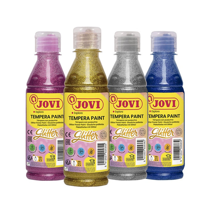 Tempera liquida glitterata JOVI 250 ml – Giallo