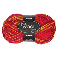 Lana sottile - per calze 200 m – rosso-arancio