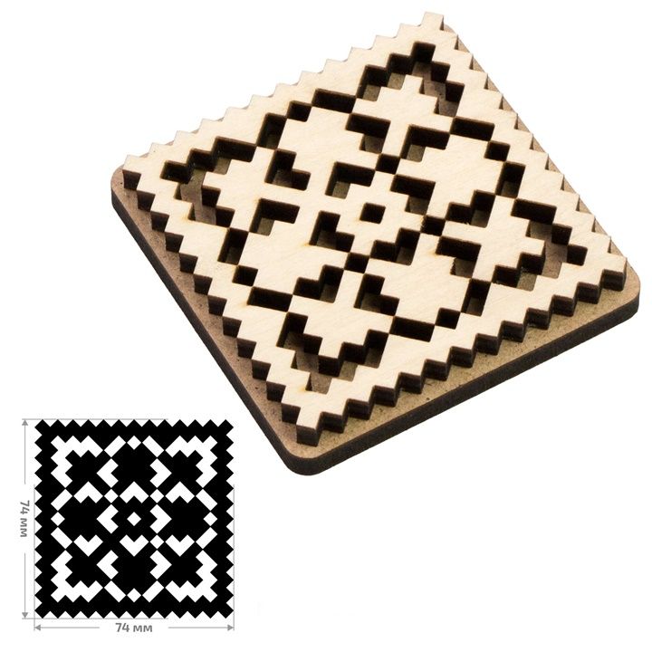 Timbro in legno ROSA TALENT n. 1 Geometria 7,5x7,5 cm
