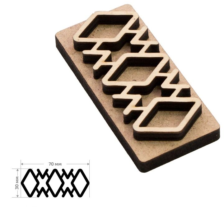 Timbro in legno ROSA TALENT n. 10 Geometria 7x3 cm