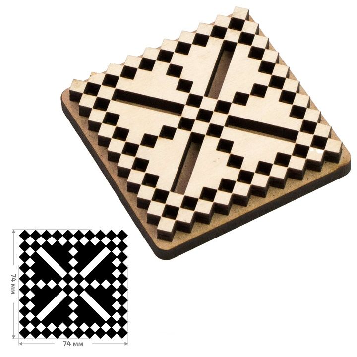 Timbro in legno ROSA TALENT n. 2 Geometria 7,5x7,5 cm