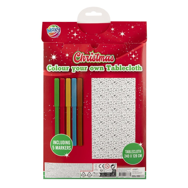 Tovaglia di Natale da colorare con pennarelli 240x128 cm