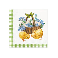 Tovaglioli a decoupage - Chicks with basket - 1 pezzo