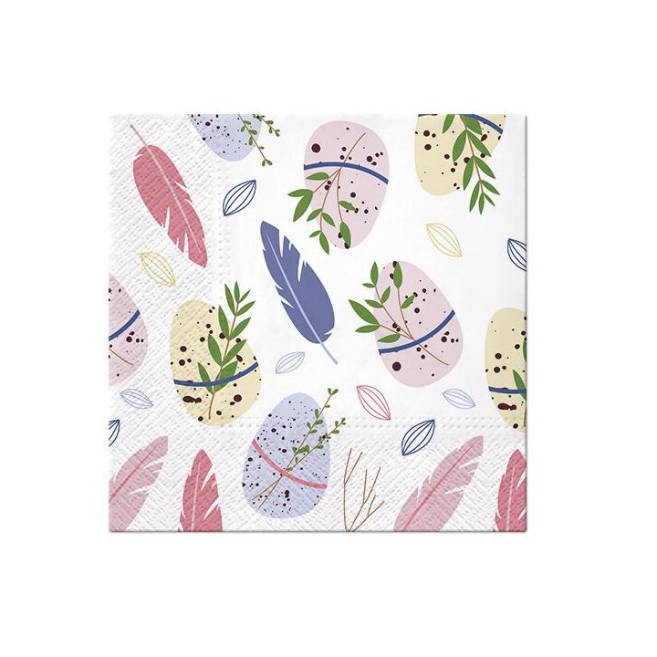 Tovaglioli a decoupage - Easter Feather - 1 pezzo