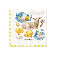 Tovaglioli a decoupage - Easter lamb frame - 1 pezzo