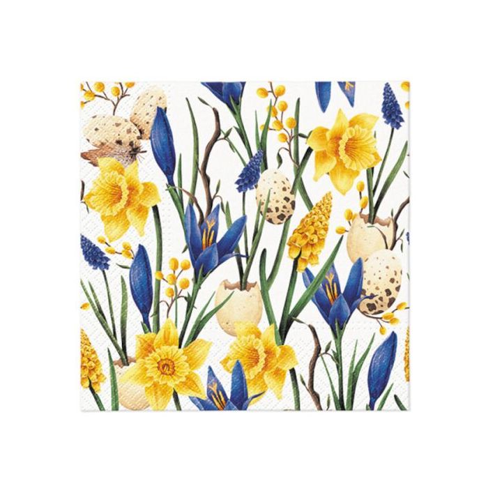 Tovaglioli a decoupage - Muscari with Daffodils - 1 pezzo