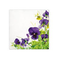 Tovaglioli a decoupage - Pansies Frame - 1 pezzo