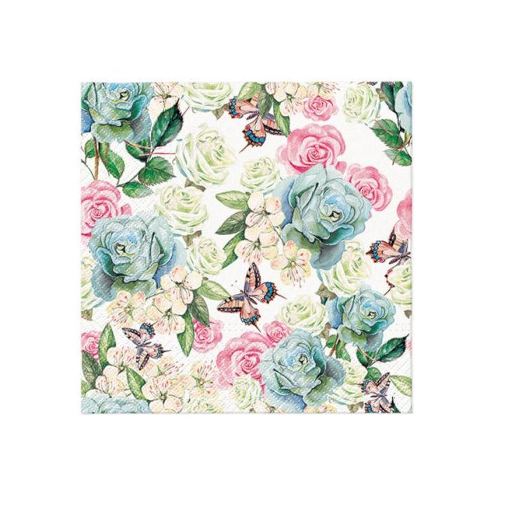 Tovaglioli a decoupage - Powder Garden - 1 pezzo