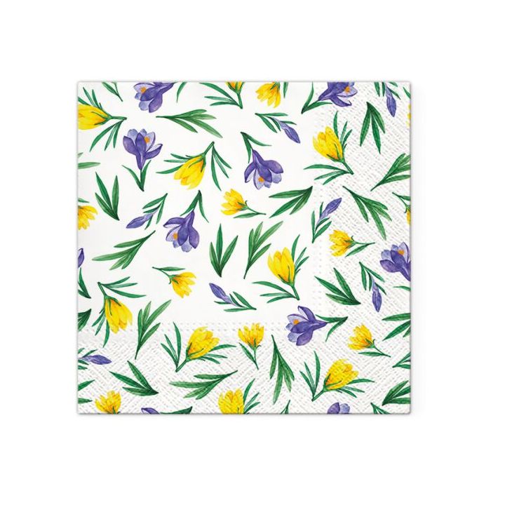 Tovaglioli a decoupage - Spring Crocuses - 1 pezzo