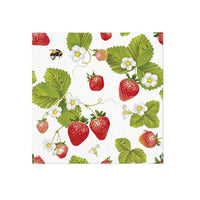 Tovaglioli a decoupage - Strawberries with Bees - 1 pezzo