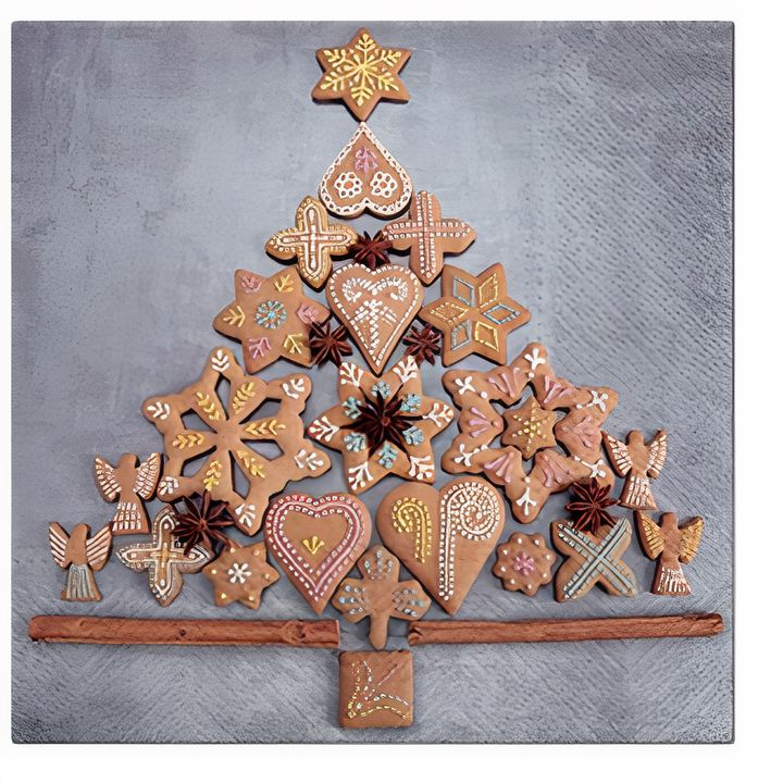 Tovaglioli per decoupage Albero di pan di zenzero - 1 pz
