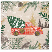Tovaglioli ECO per decoupage Auto natalizia vintage - 1 pz