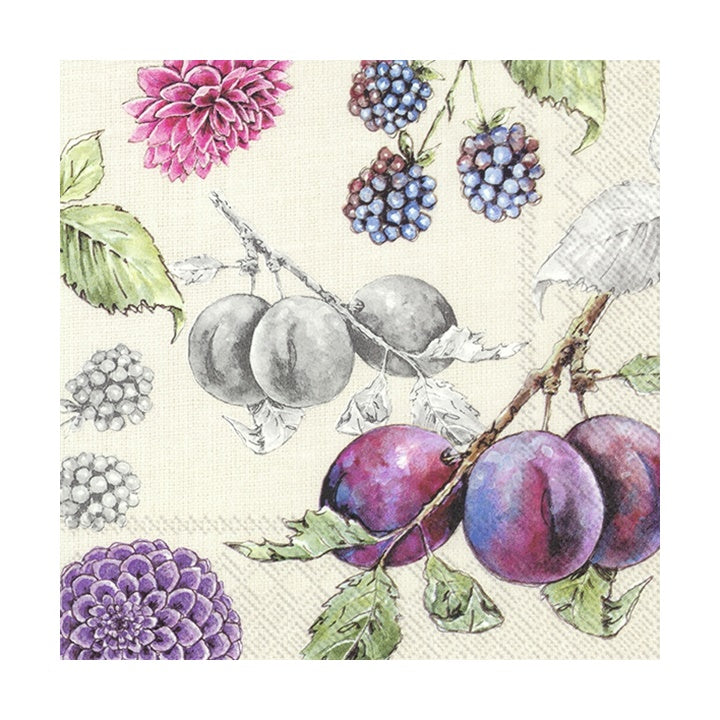 Tovaglioli eco decoupage Delicious Plums - 1 pezzo