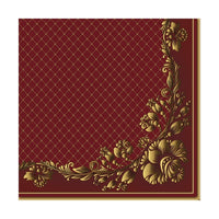 Tovaglioli eco per decoupage Gold Frame e Net on Crimson - 1 pezzo