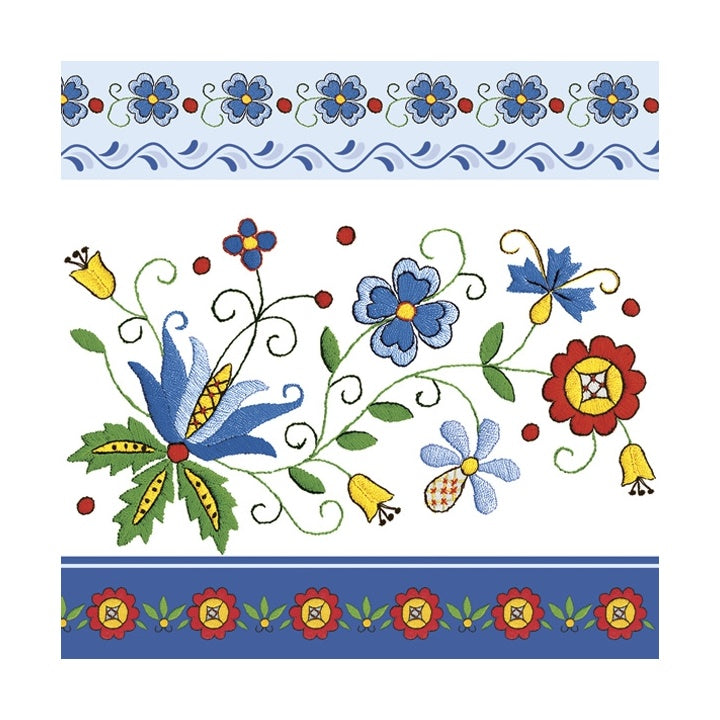 Tovaglioli eco per decoupage Kashubian Folk 8 - 1 pezzo