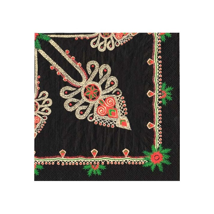Tovaglioli eco per decoupage Parzenica Pattern Black - 1 pezzo