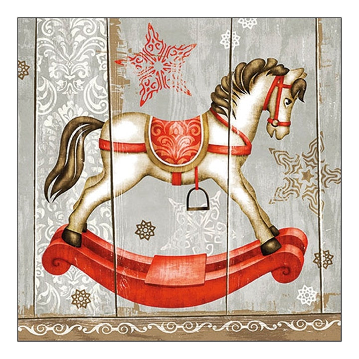 Tovaglioli eco per decoupage Rocking Horse - 1 pezzo