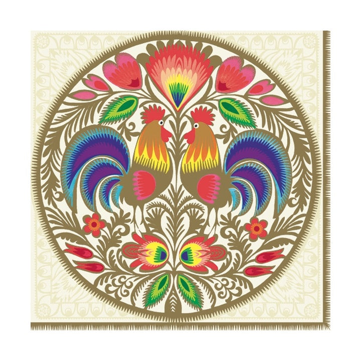 Tovaglioli ecologici per decoupage Lowicz Round Cutout Gold - 1 pezzo