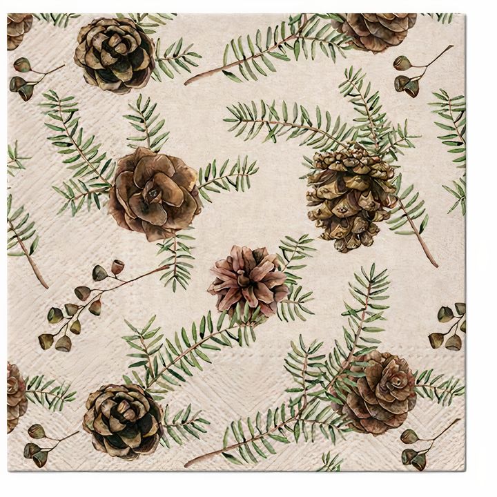 Tovaglioli EKO per decoupage Bosco natalizio vintage - 1 pz