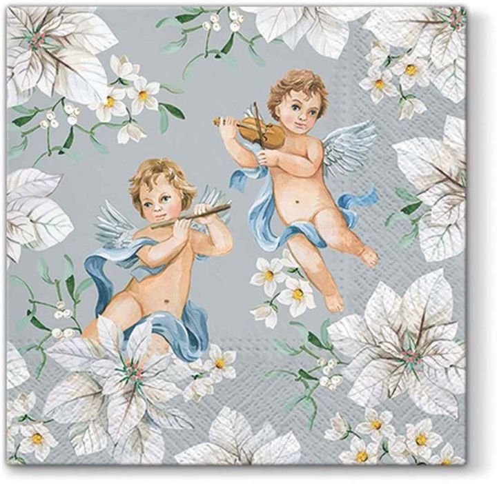 Tovaglioli per DECOUPAGE - Angels in Flowers- 1 pezzo