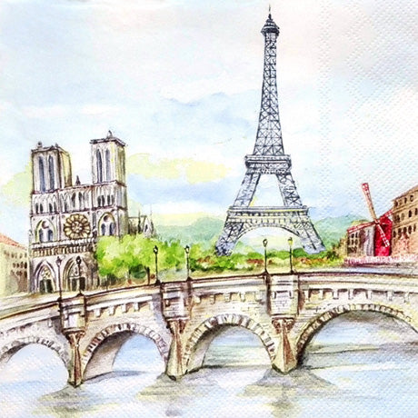 Tovaglioli per DECOUPAGE - Appuntamento in Parigi - 1 pz