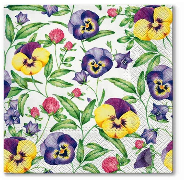 Tovaglioli per decoupage Beautiful Pansies - 1 pezzo