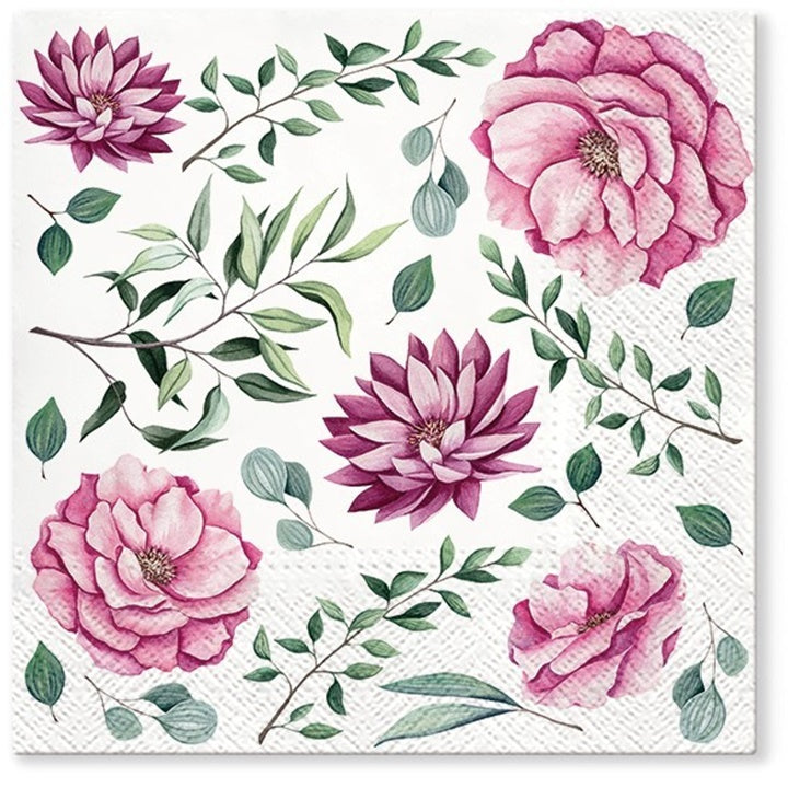 Tovaglioli per decoupage Blooming Dhalia - 1 pezzo