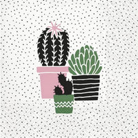 Tovaglioli per decoupage Cactus on Dots rose - 1 pezzo