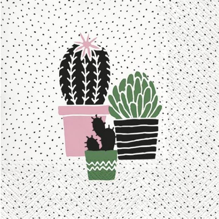 Tovaglioli per decoupage Cactus on Dots rose - 1 pezzo