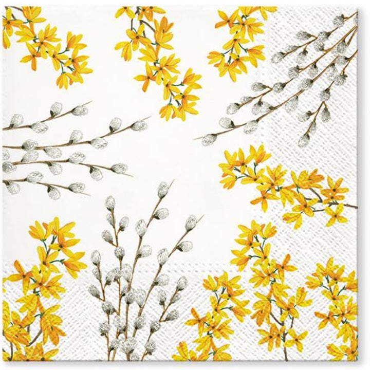 Tovaglioli per decoupage Catkins e Forsythia - 1 pz