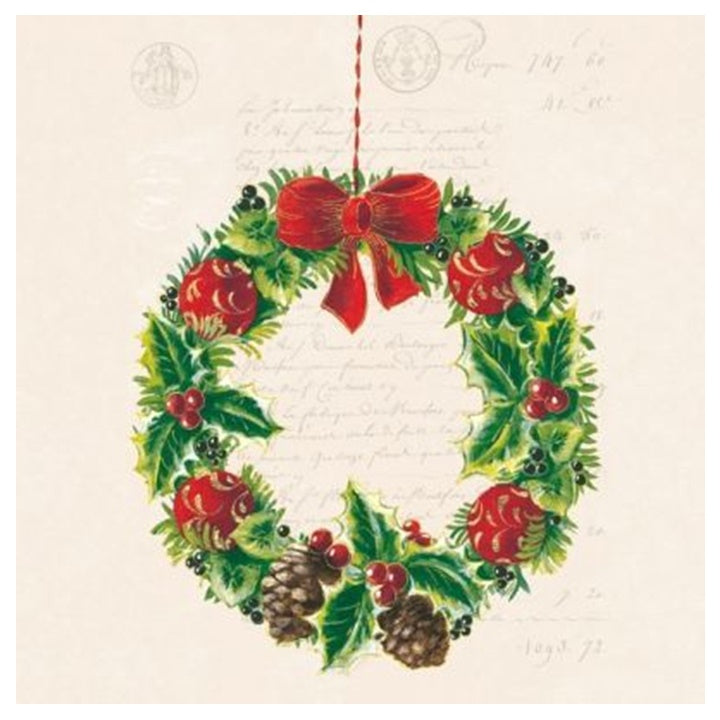 Tovaglioli per decoupage Christmas Wreath - 1 pezzo