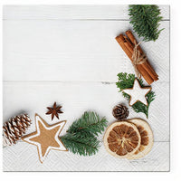 Tovaglioli per decoupage Cornice natalizia naturale - 1 pz