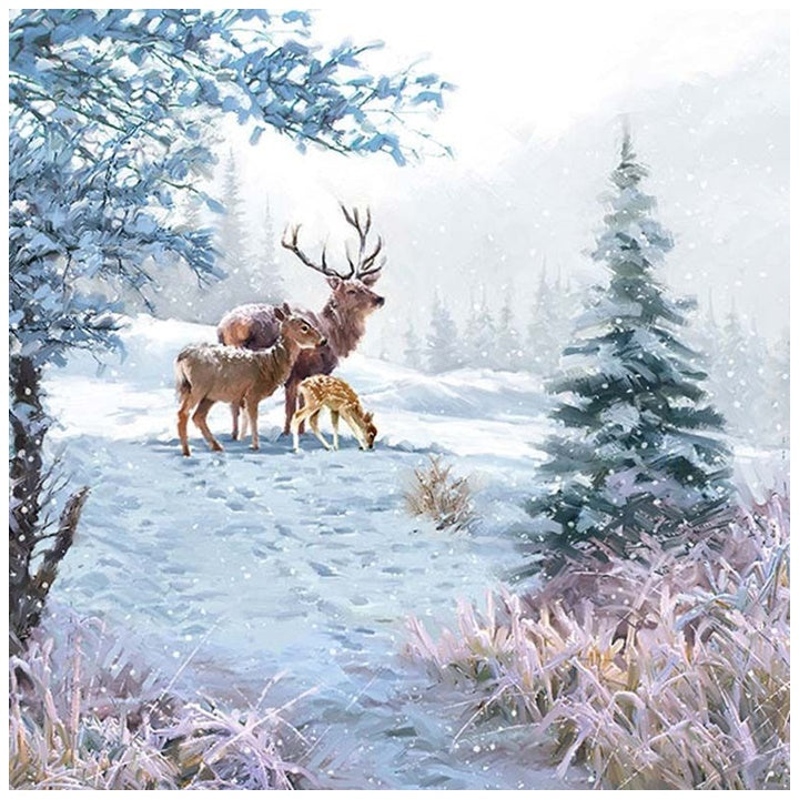 Tovaglioli per DECOUPAGE - Deer Family - 1 pezzo