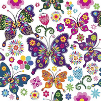 Tovaglioli per DECOUPAGE - Farfalle colorate - 1 pz