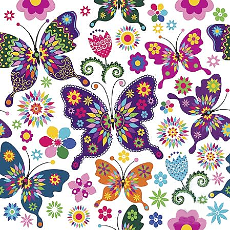 Tovaglioli per DECOUPAGE - Farfalle colorate - 1 pz