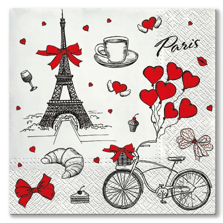 Tovaglioli per decoupage I love France - 1 pezzo