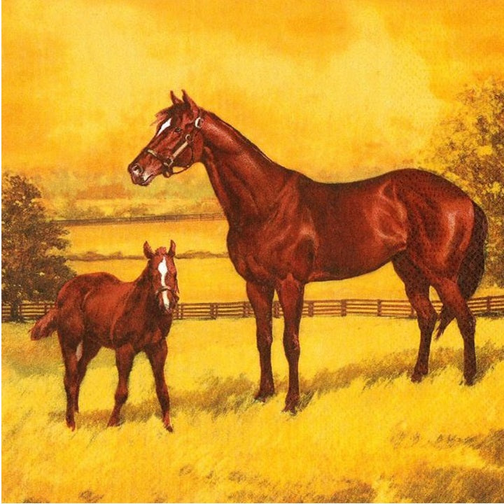 Tovaglioli per decoupage Mare with a Colt Painting - 1 pezzo