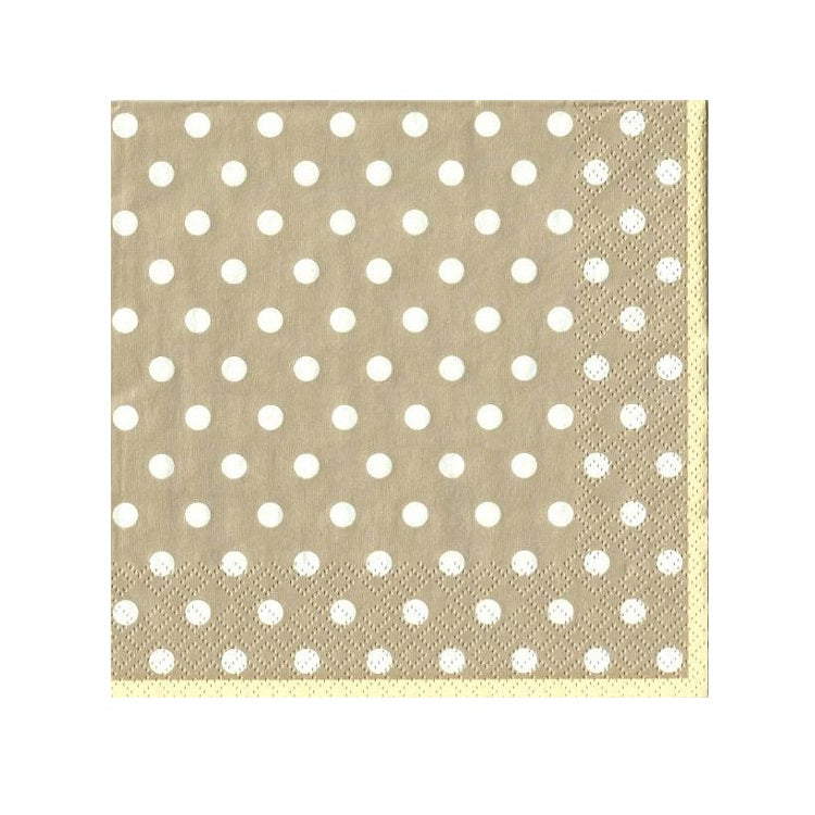 Tovaglioli per decoupage - Marrone a puntini - 1 art