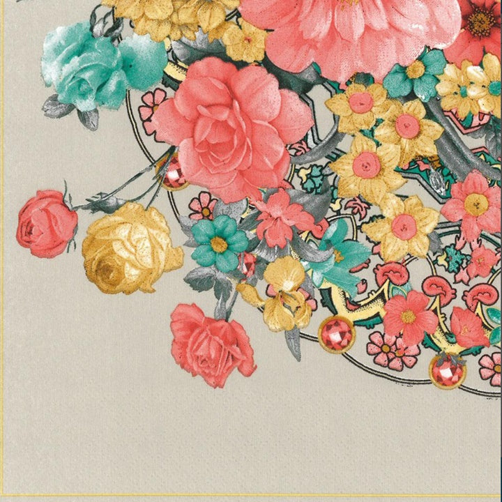 Tovaglioli per decoupage Mazzo di fiori Warm Grey - 1 pz