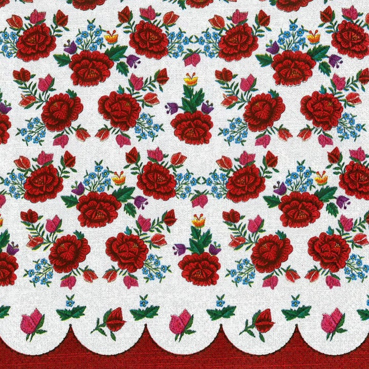 Tovaglioli per decoupage Motivo ricamo papaveri - 1 pz