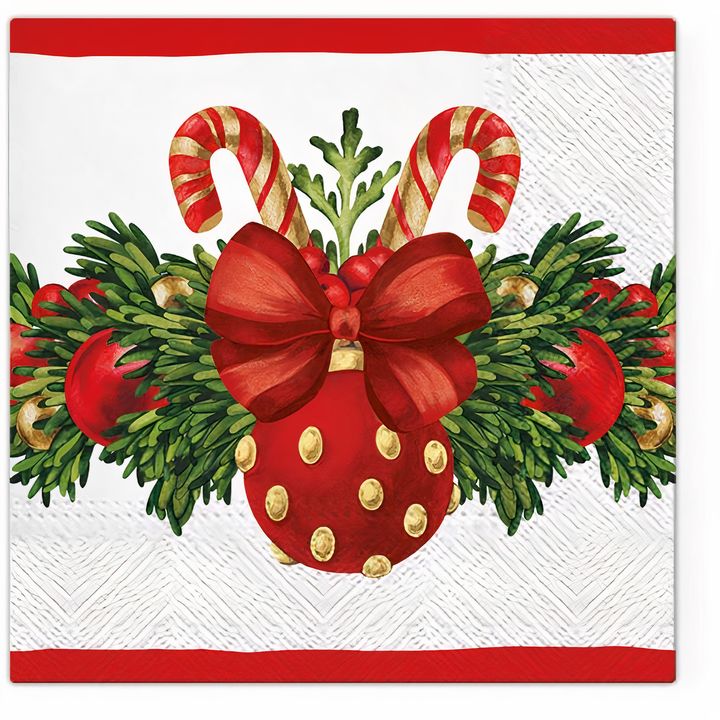Tovaglioli per découpage Pallina di Natale rossa - 1 pz